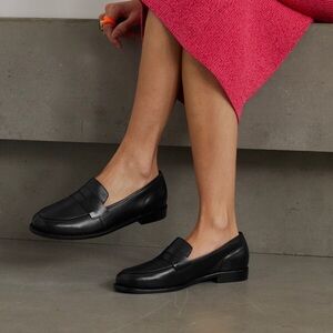 Porte & Paire Leather Loafers - Black